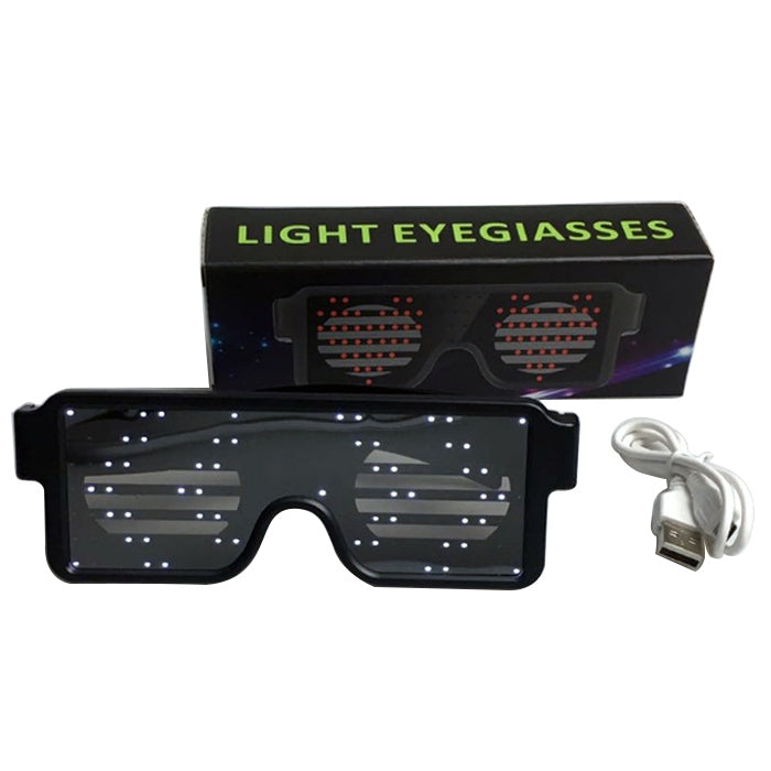 Night Club Bar Disco LED Light Emitting Glasses Festival Party USB Charging Shutter Dynamic Flash Glasses (Pink) - Glow Party Supplies by buy2fix | Online Shopping UK | buy2fix