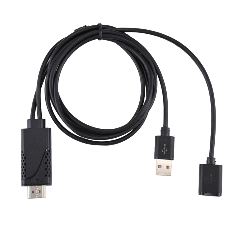 1080P USB 2.0 Male + USB 2.0 Female to HDMI HDTV AV Adapter Cable for iPhone / iPad, Android Smartphones(Black) - Video & Audio Cable by buy2fix | Online Shopping UK | buy2fix