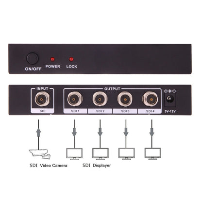 NEWKENG S114 SDI / HD-SDI / 3G-SDI 1X4 Splitter Video Adapter - Video Converter by buy2fix | Online Shopping UK | buy2fix
