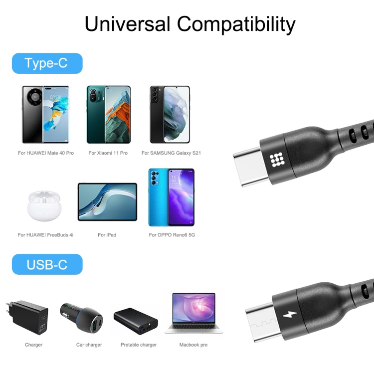 HAWEEL 2m 5A USB-C / Type-C to USB-C / Type-C Retractable Coiled PD Fast Charging Cable - USB-C & Type-C Cable by HAWEEL | Online Shopping UK | buy2fix