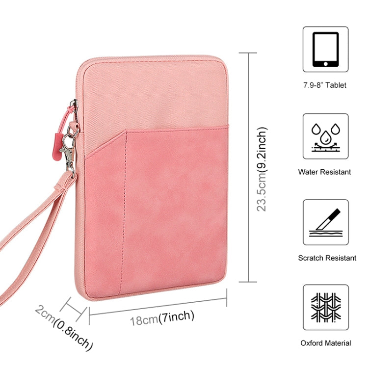 HAWEEL Splash-proof Pouch Sleeve Tablet Bag for iPad mini, 7.9-8.4 inch Tablets(Pink) - Protective Bag by HAWEEL | Online Shopping UK | buy2fix