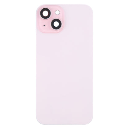 For iPhone 15 Battery Back Cover with Camera Lens Cover + MagSafe Magnet(Pink) - Back Cover by buy2fix | Online Shopping UK | buy2fix