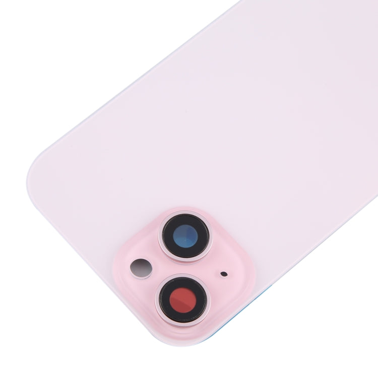 For iPhone 15 Battery Back Cover with Camera Lens Cover + MagSafe Magnet(Pink) - Back Cover by buy2fix | Online Shopping UK | buy2fix