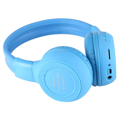 BS-N65 Headband Folding Stereo HiFi Wireless Headphone Headset with LCD Screen & TF Card Slot & LED Indicator Light & FM Function(Blue) - Headset & Headphone by buy2fix | Online Shopping UK | buy2fix