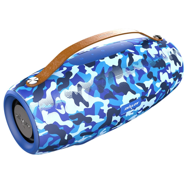 ZEALOT S27 Multifunctional Bass Wireless Bluetooth Speaker, Built-in Microphone, Support Bluetooth Call & AUX & TF Card & 1x93mm + 2x66mm Speakers(Camouflage Blue) - Desktop Speaker by ZEALOT | Online Shopping UK | buy2fix