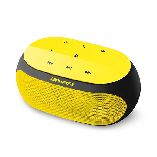 awei Y200 Wireless Bluetooth Speaker with Touch Buttons, Support Aux Line and TF Card(Yellow) - Desktop Speaker by awei | Online Shopping UK | buy2fix