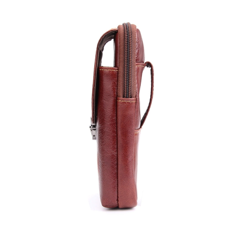 6.3 inch and Below Universal Crazy Horse Texture Genuine Leather Men Vertical Style Case Waist Bag with Belt Hole for Sony, Huawei, Meizu, Lenovo, ASUS, Cubot, Oneplus, Xiaomi, Ulefone, Letv, DOOGEE, Vkworld, and other Smartphones(Brown) - More iPhone Cases by buy2fix | Online Shopping UK | buy2fix