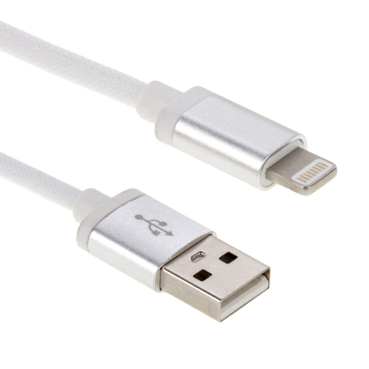 1m Net Style Metal Head 8 Pin to USB Data / Charger Cable(White) - Normal Style Cable by buy2fix | Online Shopping UK | buy2fix