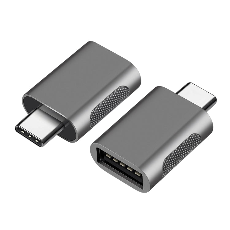 2 PCS SBT-158 USB-C / Type-C Male to USB 3.0 Female Zinc Alloy Adapter(Silver) - Converter & Adapter by buy2fix | Online Shopping UK | buy2fix