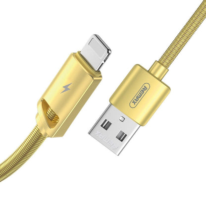 REMAX RC-166i Kinry Series 2.1A USB to 8 Pin Data Cable, Cable Length: 1m(Gold) - Normal Style Cable by REMAX | Online Shopping UK | buy2fix