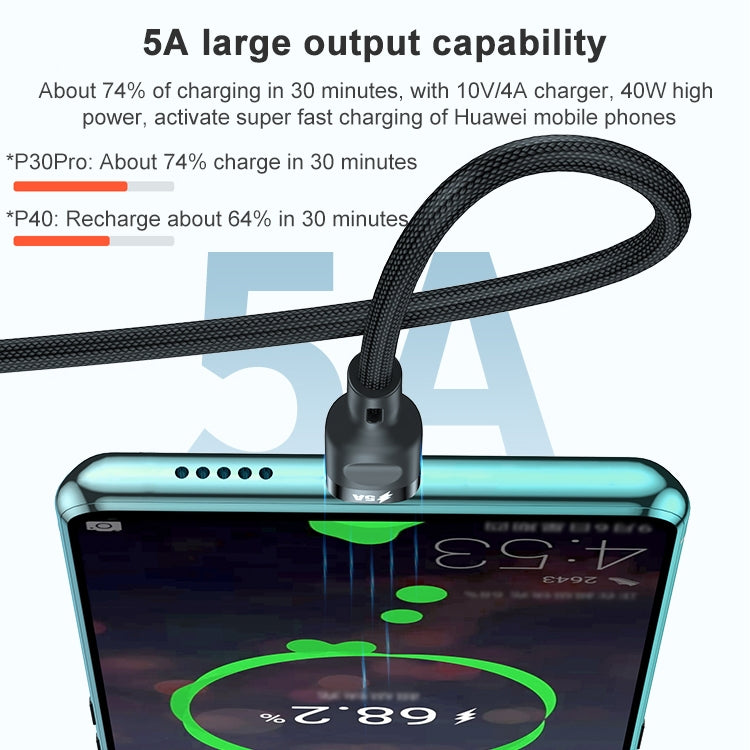 ADC-66 5A 66W 3 in 1 USB to 8 Pin + Micro USB + USB-C / Type-C Fast Charging Braided Data Cable, Cable Length: 1.2m - Multifunction Cable by buy2fix | Online Shopping UK | buy2fix