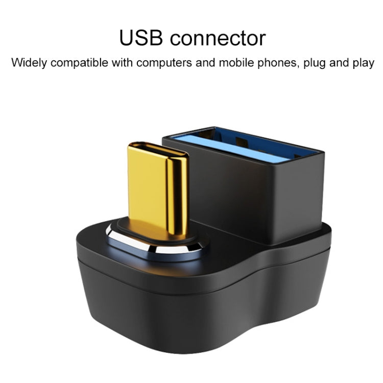 10 Gbps USB Female to USB-C/Type-C Male U-Shaped Magnetic Elbow Charging Adapter - Converter & Adapter by buy2fix | Online Shopping UK | buy2fix