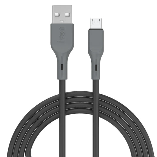 IVON CA78 2.4A Micro USB Fast Charging Data Cable, Length: 1m (Black) - Micro USB Cable by IVON | Online Shopping UK | buy2fix