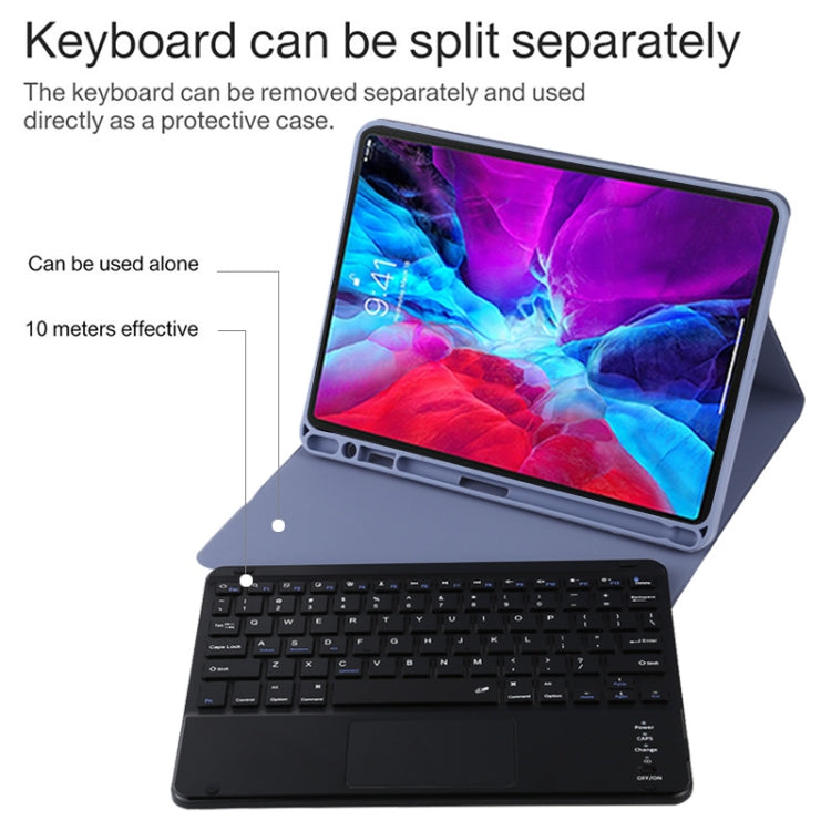 TG11BC Detachable Bluetooth Black Keyboard Microfiber Leather Tablet Case for iPad Pro 11 inch (2020), with Touchpad & Pen Slot & Holder (Purple) - For iPad Pro by buy2fix | Online Shopping UK | buy2fix