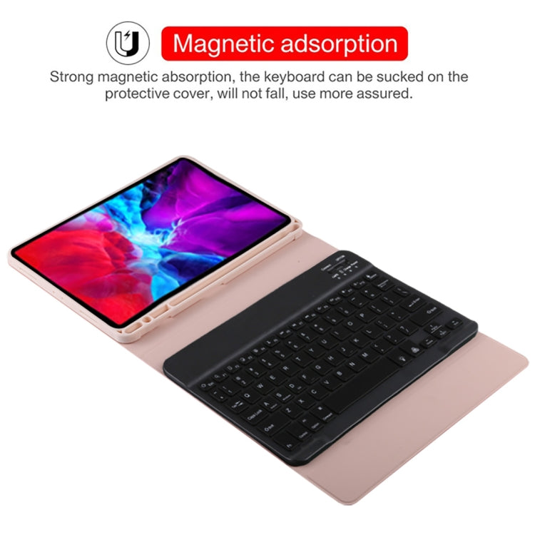 TG11BS Detachable Bluetooth Black Keyboard + Microfiber Leather Tablet Case for iPad Pro 11 inch (2020), with Backlight & Pen Slot & Holder(Pink) - For iPad Pro by buy2fix | Online Shopping UK | buy2fix