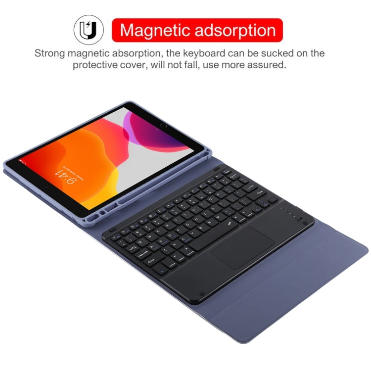 TG97BC Detachable Bluetooth Black Keyboard + Microfiber Leather Tablet Case for iPad 9.7 inch, with Touch Pad & Pen Slot & Holder(Purple) - Universal by buy2fix | Online Shopping UK | buy2fix