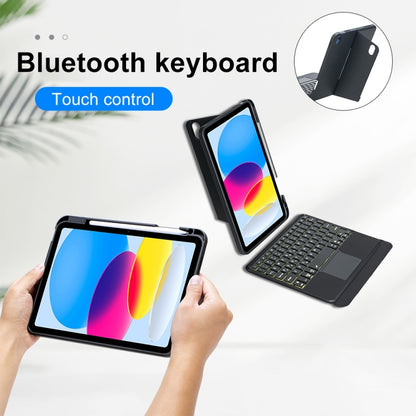 T10-AS For iPad 10th Gen 10.9 2022 Touch Backlight Split Type Bluetooth Keyboard Leather Case - Universal by buy2fix | Online Shopping UK | buy2fix