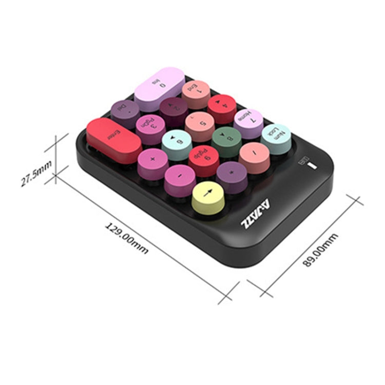 Ajazz AK18 2.4G Mini Wireless Mixed Color Keys Numeric Keyboard (Black) - Wireless Keyboard by Ajazz | Online Shopping UK | buy2fix