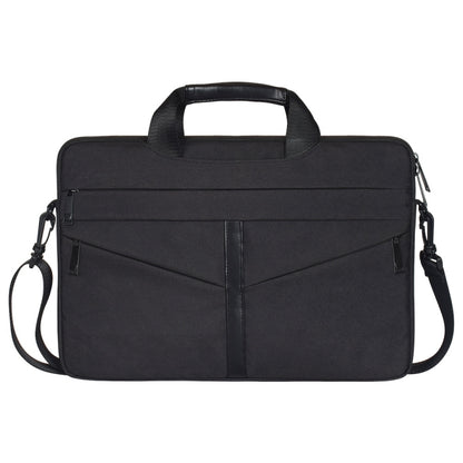 13.3 inch Breathable Wear-resistant Fashion Business Shoulder Handheld Zipper Laptop Bag with Shoulder Strap (Black) - 13.3 inch by buy2fix | Online Shopping UK | buy2fix