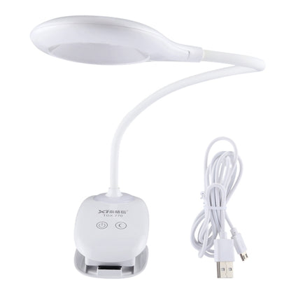 TGX-770 3-grade Brightness Touch Dimmer LED Desk Lamp, 28 LEDs Flexible Goose Neck Hollow Ring Design Eye Protection Light with Clip & Small Night Light Function - Desk Lamps by buy2fix | Online Shopping UK | buy2fix