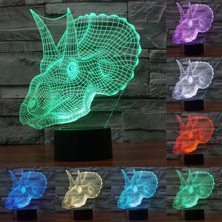 Dinosaur Style 3D Touch Switch Control LED Light , 7 Color Discoloration Creative Visual Stereo Lamp Desk Lamp Night Light - Novelty Lighting by buy2fix | Online Shopping UK | buy2fix