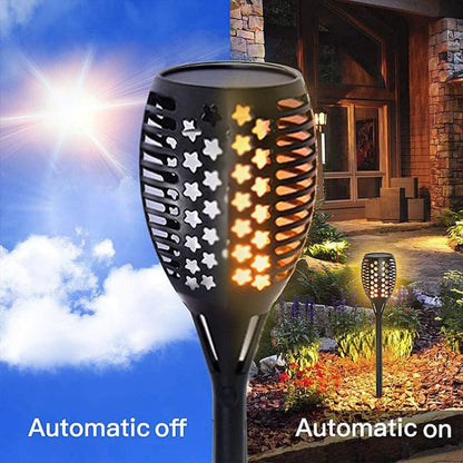 RGB LEDs Solar Powered Star Flame Light IP65 Waterproof Outdoor Garden Landscape Lamp - Solar Lights by buy2fix | Online Shopping UK | buy2fix