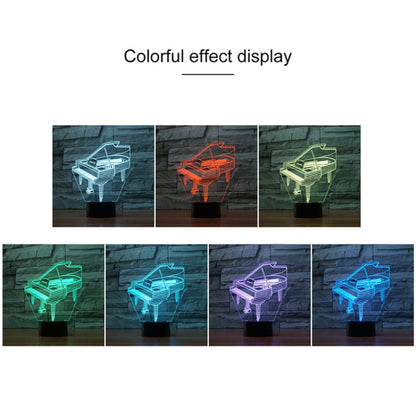 Piano Shape 3D Colorful LED Vision Light Table Lamp, 16 Colors Remote Control Version - Novelty Lighting by buy2fix | Online Shopping UK | buy2fix