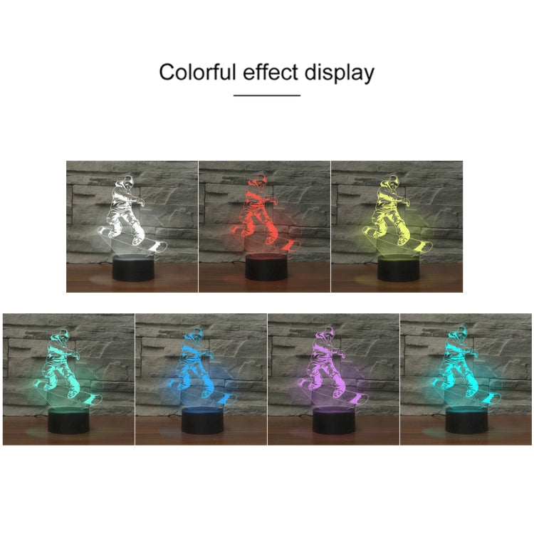 Skate Boy Shape 3D Colorful LED Vision Light Table Lamp, Charging Touch Version - Novelty Lighting by buy2fix | Online Shopping UK | buy2fix