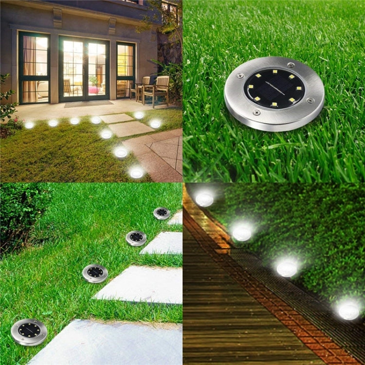 2 PCS 8 LEDs IP44 Waterproof Solar Powered Buried Light, SMD 5050 Under Ground Lamp Outdoor Path Way Garden Decking LED Light - Buried Lights by buy2fix | Online Shopping UK | buy2fix