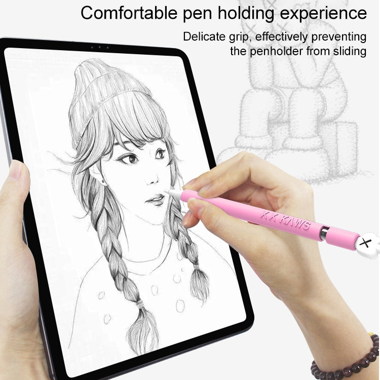 LOVE MEI For Apple Pencil 1 Middle Finger Shape Stylus Pen Silicone Protective Case Cover (Grey) - Pencil Accessories by LOVE MEI | Online Shopping UK | buy2fix