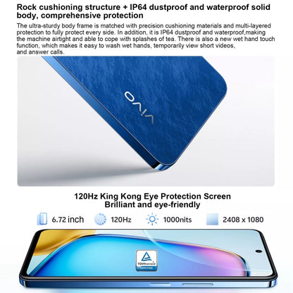 vivo Y200i, Dual Back Cameras, 12GB+512GB, Face ID Screen Fingerprint Identification, 6.72 inch Android 14.0 OriginOS 4 Snapdragon 4 Gen 2 Octa Core 2.2GHz, OTG, Network: 5G, Support Google Play (White) - vivo by vivo | Online Shopping UK | buy2fix