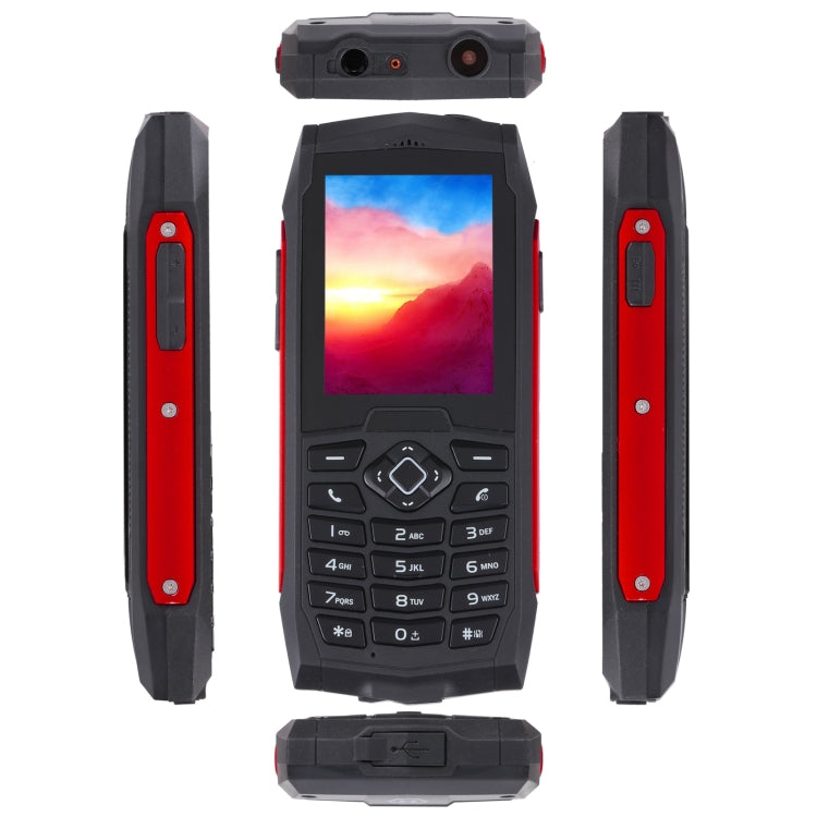 Rugtel R1D Rugged Phone, IP68 Waterproof Dustproof Shockproof, 2.4 inch, MTK6261D, 2000mAh Battery, Loud Box Speaker, FM, Network: 2G, Dual SIM (Red) - Others by Rugtel | Online Shopping UK | buy2fix