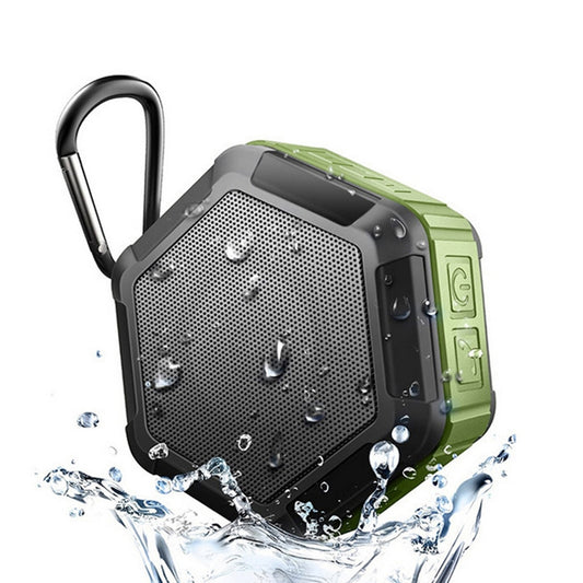 BT508 Portable Life Waterproof Bluetooth Stereo Speaker with Built-in MIC & Hook, Support Hands-free Calls & TF Card & FM, Bluetooth Distance: 10m(Army Green) - Waterproof Speaker by buy2fix | Online Shopping UK | buy2fix