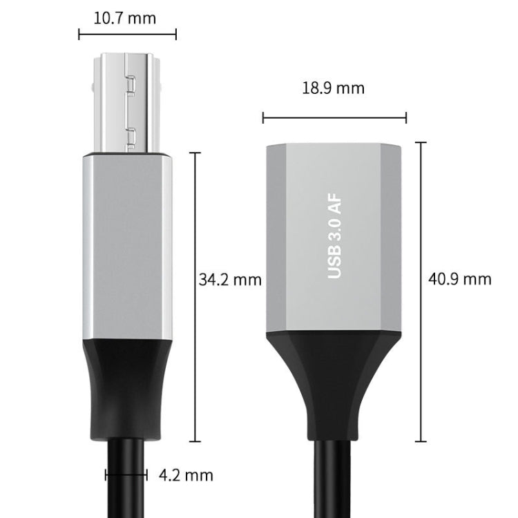 USB-C / Type-C 3.1 to USB 3.0 Male Square Port Printer Data Transmission Extension Cable, Length:0.5m - USB Cable by buy2fix | Online Shopping UK | buy2fix