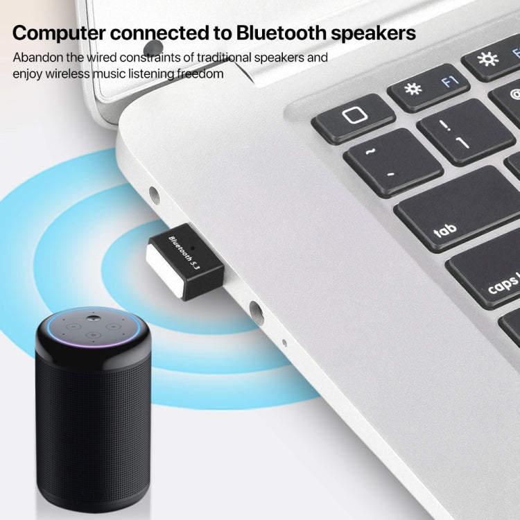 USB External Bluetooth 5.3 Adapter (Black) - Bluetooth Dongle by buy2fix | Online Shopping UK | buy2fix