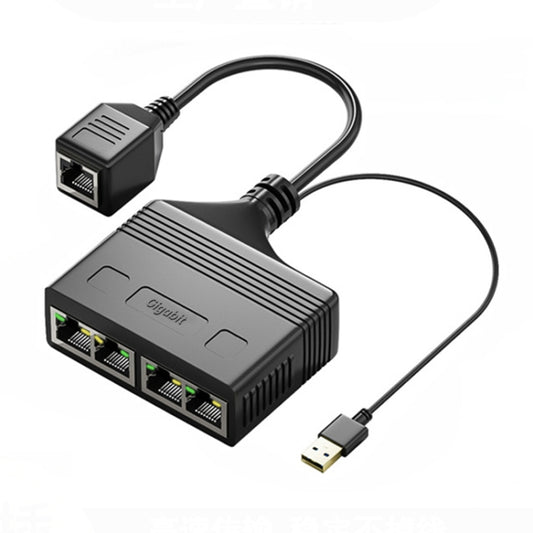 Female RJ45 4 in 1 Gigabit Network Splitter Cable Ethernet Network Coupler - Network Hubs by buy2fix | Online Shopping UK | buy2fix