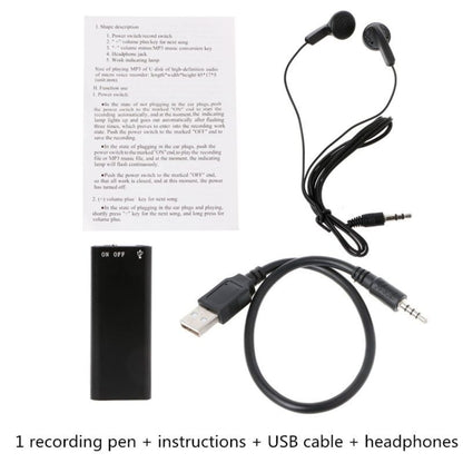 16GB USB Recorder Pen MP3 Player Meeting Listening Class Old Man Memory Pen(Black) - Recording Pen by buy2fix | Online Shopping UK | buy2fix