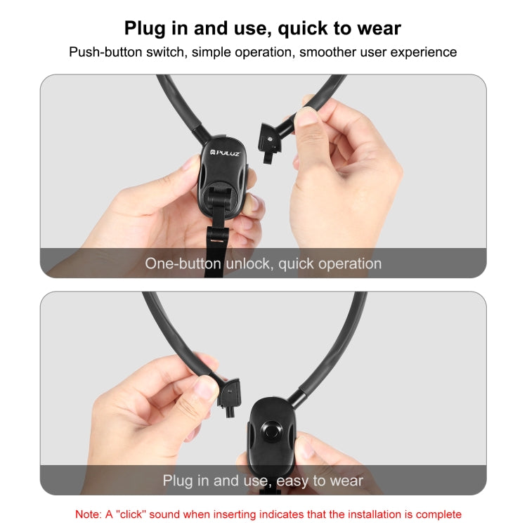 PULUZ Magnetic Collar Bracket POV View Mount with Phone Clamp for GoPro Action Cameras / Phones (Black) - Holder by PULUZ | Online Shopping UK | buy2fix