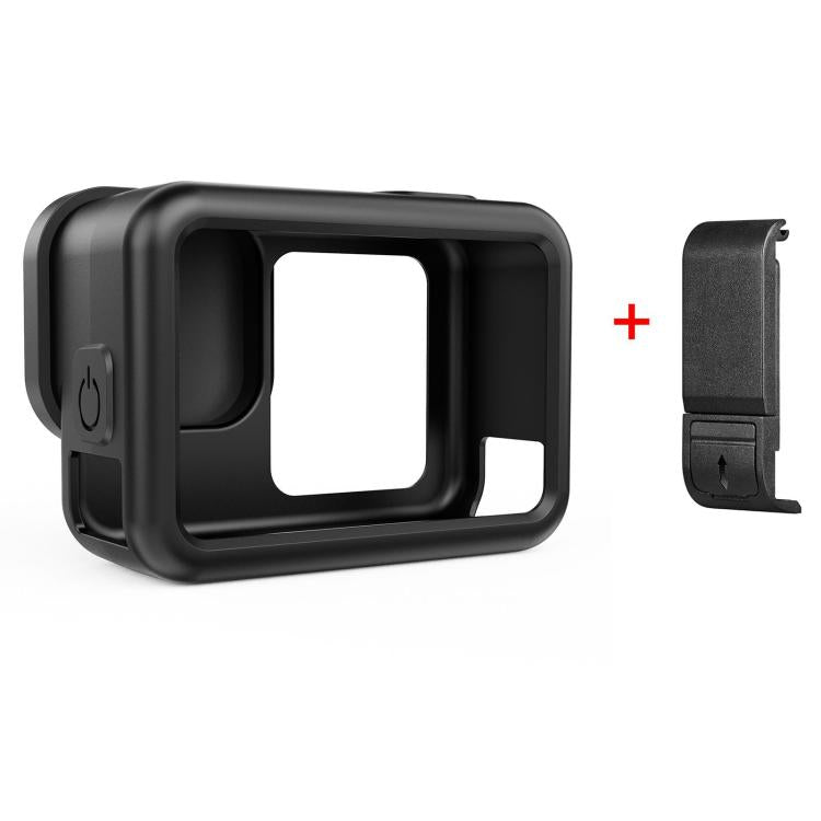 For GoPro HERO13 Black PULUZ Silicone Protective Case Side Interface Cover with Wrist Strap & Lens Cover (Black) - Silicone Cases by PULUZ | Online Shopping UK | buy2fix