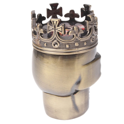 Skull King Style Zinc Alloy Double Layers Herb Tobacco Cigarette Grinder (Bronze) - Cigarette Box & Ashtrays by buy2fix | Online Shopping UK | buy2fix