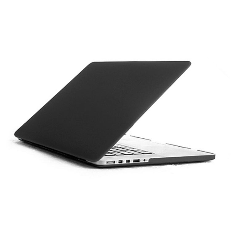 ENKAY for MacBook Pro Retina 15.4 inch (US Version) / A1398 4 in 1 Frosted Hard Shell Plastic Protective Case with Screen Protector & Keyboard Guard & Anti-dust Plugs(Black) - MacBook Pro Cases by ENKAY | Online Shopping UK | buy2fix