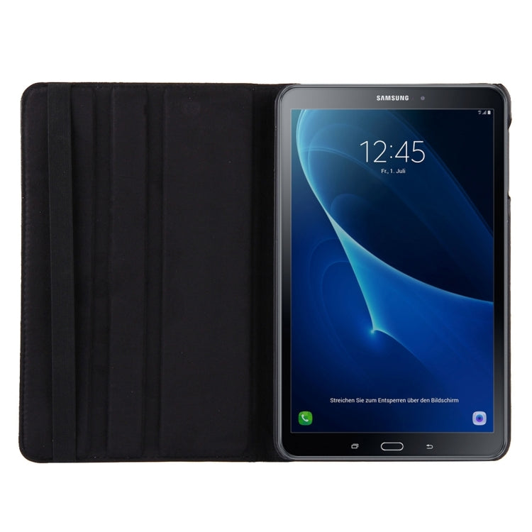 For Galaxy Tab A 10.1 / T580 Litchi Texture Horizontal Flip 360 Degrees Rotation Leather Case with Holder(Black) - Tab A 10.1 by buy2fix | Online Shopping UK | buy2fix