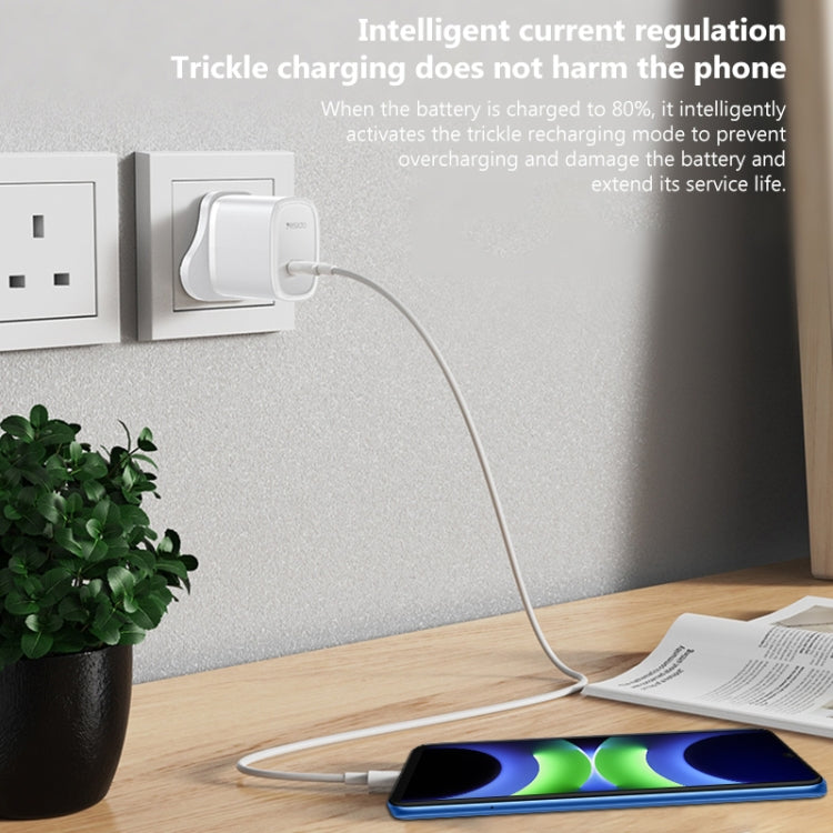 Yesido YC76 PD 20W USB-C / Type-C Single Port Quick Charger, UK Plug (White) - USB Charger by Yesido | Online Shopping UK | buy2fix