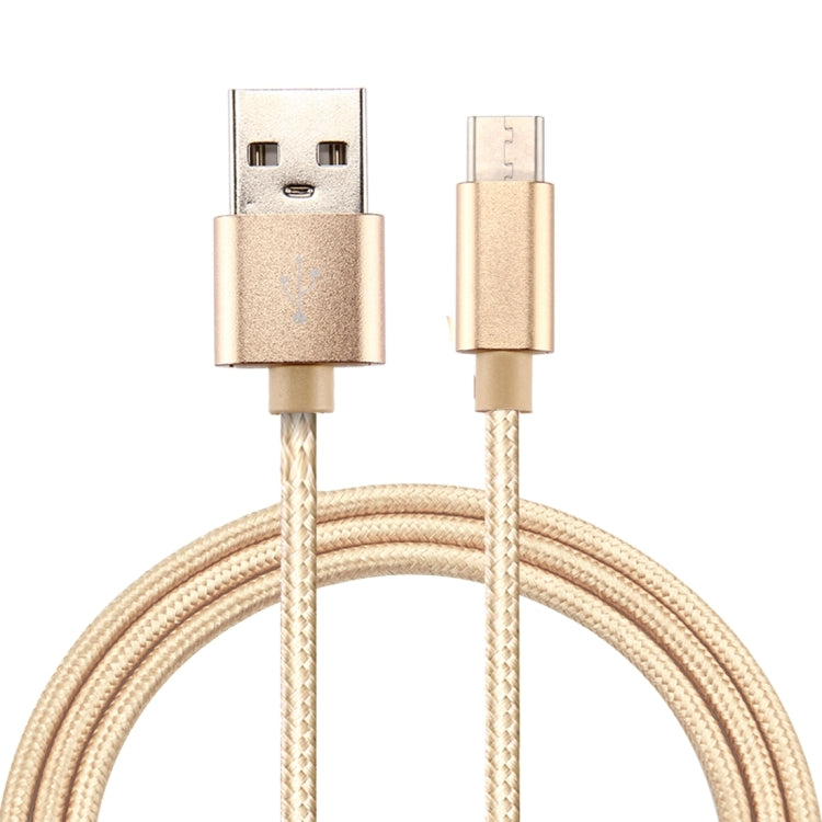 Knit Texture USB to USB-C / Type-C Data Sync Charging Cable, Cable Length: 1m, 3A Total Output, 2A Transfer Data(Gold) - USB-C & Type-C Cable by buy2fix | Online Shopping UK | buy2fix