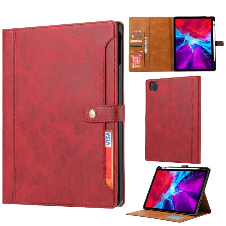 For iPad Air 11 2024 / Air 2022/2020 10.9 Calf Texture Double Fold Clasp Leather Tablet Case(Red) - iPad Air (2022) / (2020) 10.9 Cases by buy2fix | Online Shopping UK | buy2fix