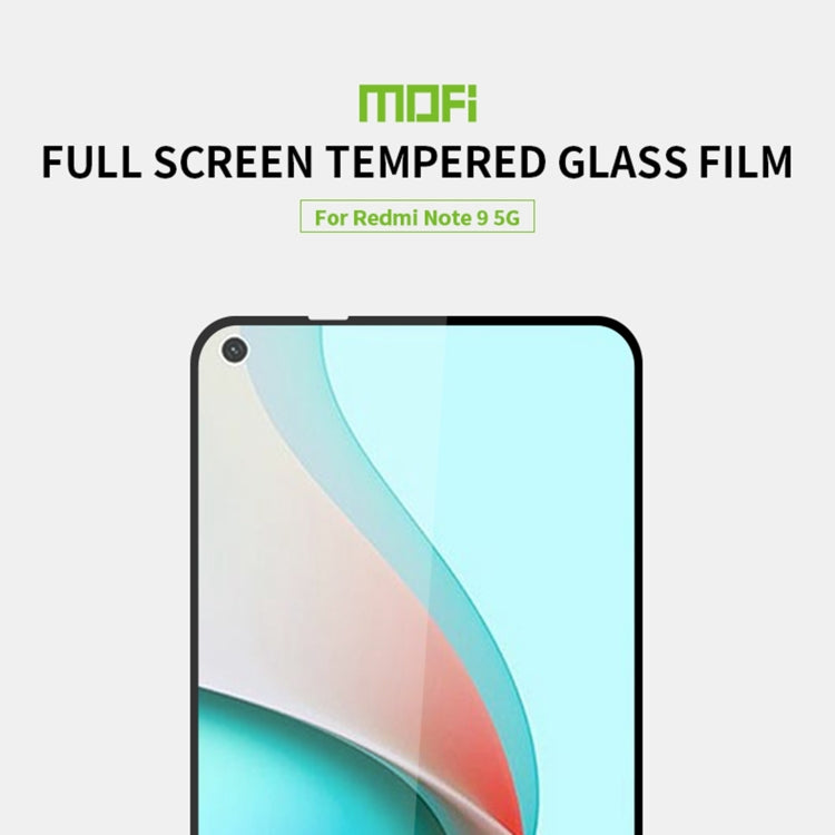 For Xiaomi Redmi Note9 5G MOFI 9H 2.5D Full Screen Tempered Glass Film(Black) -  by MOFI | Online Shopping UK | buy2fix