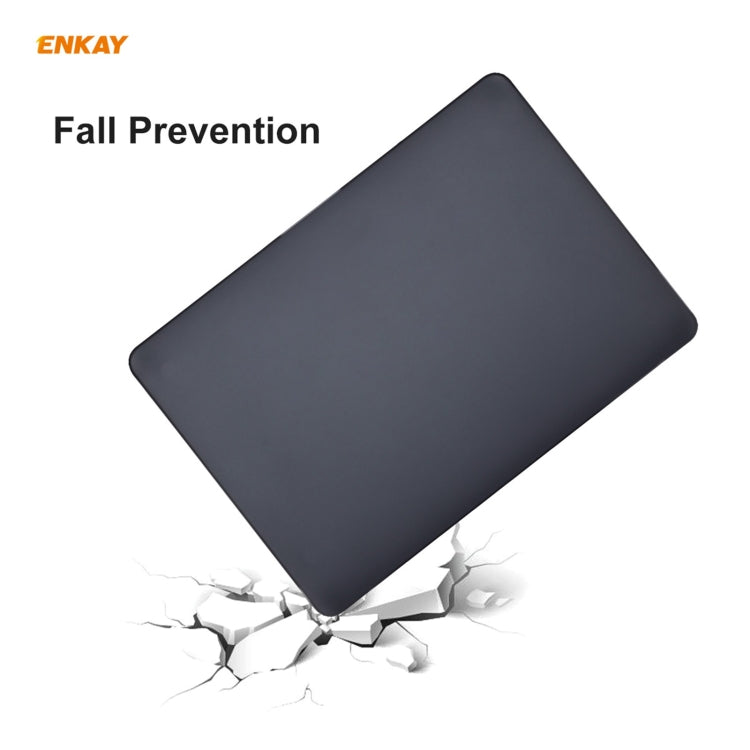 ENKAY 3 in 1 Matte Laptop Protective Case + EU Version TPU Keyboard Film + Anti-dust Plugs Set for MacBook Pro 13.3 inch A1708 (without Touch Bar)(Black) - MacBook Pro Cases by ENKAY | Online Shopping UK | buy2fix