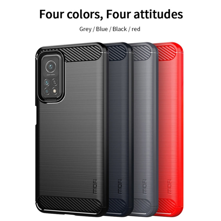 For Xiaomi Mi 10T / 10T Pro / Redmi  K30S MOFI Gentleness Series Brushed Texture Carbon Fiber Soft TPU Case(Blue) - Xiaomi Cases by MOFI | Online Shopping UK | buy2fix