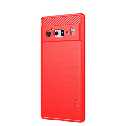 For Google Pixel 6 Pro MOFI Gentleness Series Brushed Texture Carbon Fiber Soft TPU Case(Red) - Google Cases by MOFI | Online Shopping UK | buy2fix