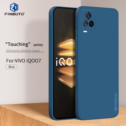 For vivo IQOO7 PINWUYO Touching Series Liquid Silicone TPU Shockproof Case(Blue) - OPPO Cases by PINWUYO | Online Shopping UK | buy2fix